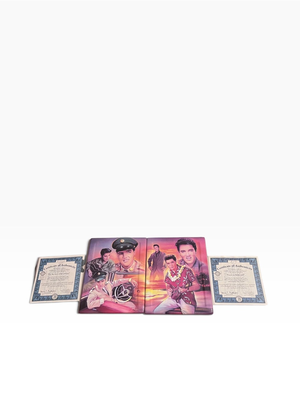 Elvis Presley Set of two Collector's wall hanging ceramic Artwork